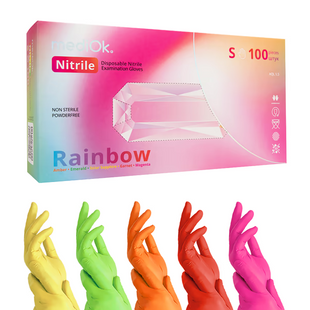 Нитрилові рукавички мікс кольорів MediOk Rainbow S , 100 шт 8010 фото