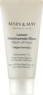 Глиняна маска з ніцинамідом і лимоном Mary&May Lemon Niacinamide Glow Wash off Pack , 30 г 674 фото