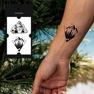 Тимчасові тату "Хочу в гори" Tattooshka RC-540 , 1 шт 2633 фото