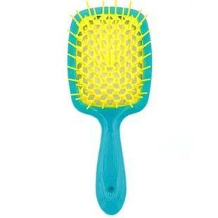 Гребінець для волосся жовта з бірюзовим Janeke Superbrush Yellow Turquoise , 1 шт 2308 фото