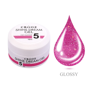 Яскраво-рожевий світловідбивний гель для нарощування нігтів Crooz Shine Dream Gel №05 Pink Spark , 15 мл 11316 фото