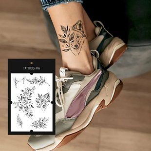 Тату набір "Квіти з лисичкою" Tattooshka LB-127 , 1 шт 2716 фото