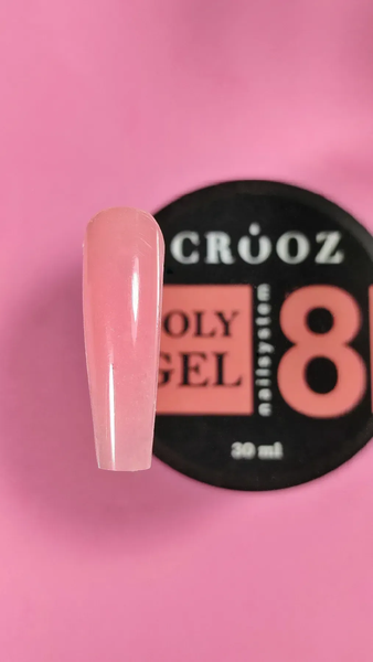 Яскраво-рожевий полігель для моделювання нігтів Crooz Poly Gel №8 , 30 мл 11231 фото