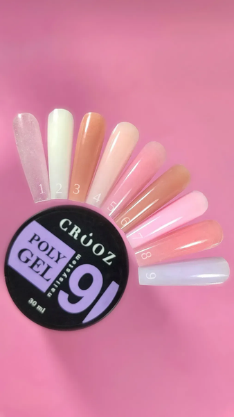 Яскраво-рожевий полігель для моделювання нігтів Crooz Poly Gel №8 , 30 мл 11231 фото