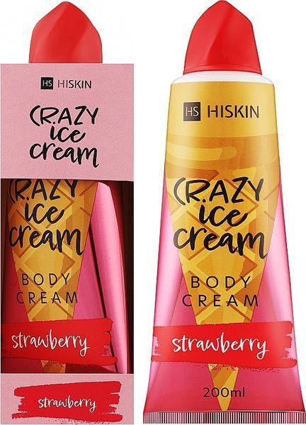 Зволожуючий крем для тіла "Полуниця" HiSkin Crazy Ice Cream Body , 200 мл 4479 фото